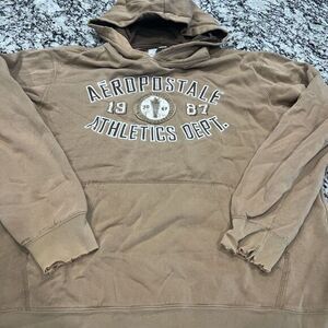 AEROPOSTALE ATHLETICS‎ NYC spellout logo hoodie sweatshirt XL vtg Distressed
